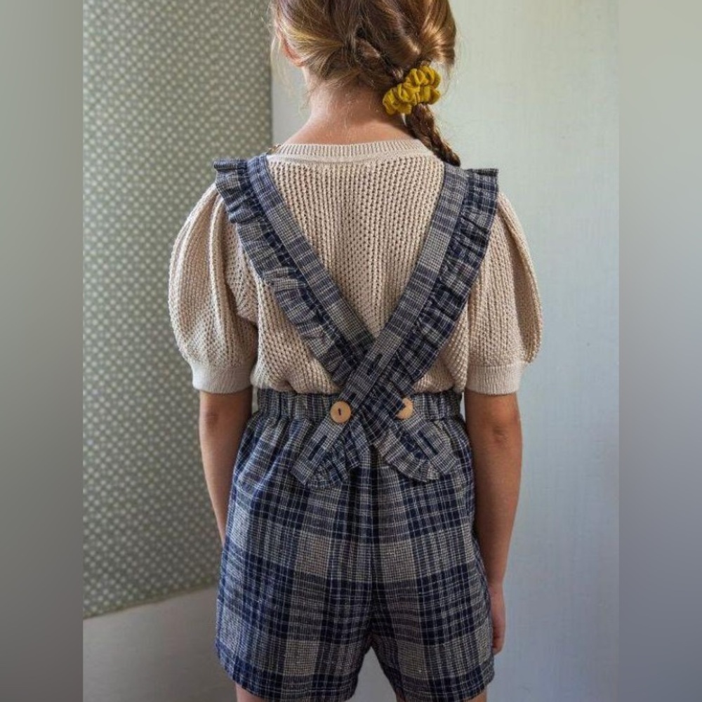 NWT Soor Ploom Jojo Playsuit Vintage Plaid 6YR Ruffle Overalls Jumper Romper